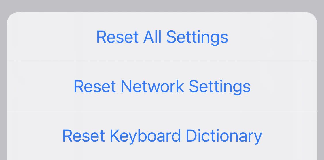 reset network settings