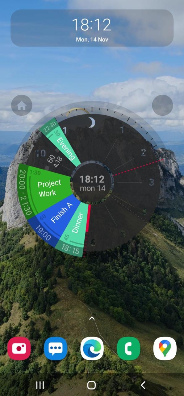 Sectograph home widget display