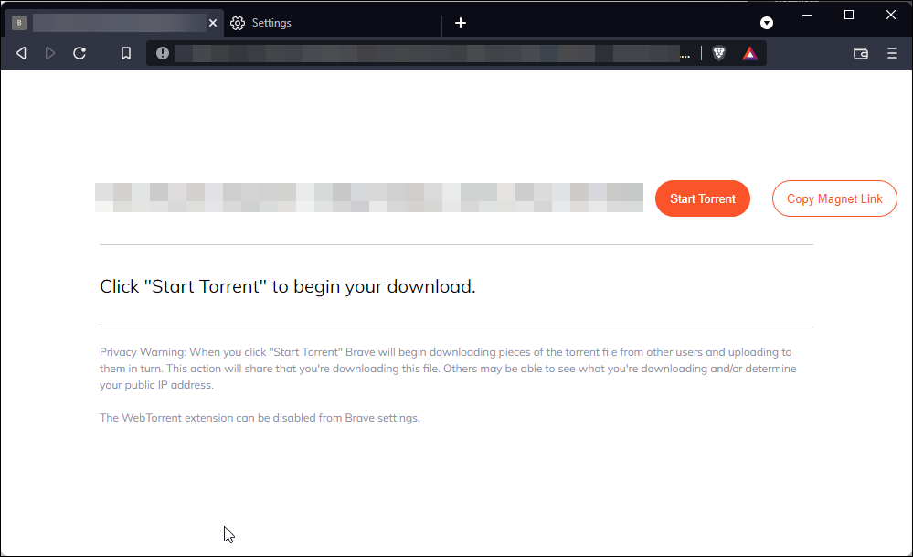 start torrent brave browser stream