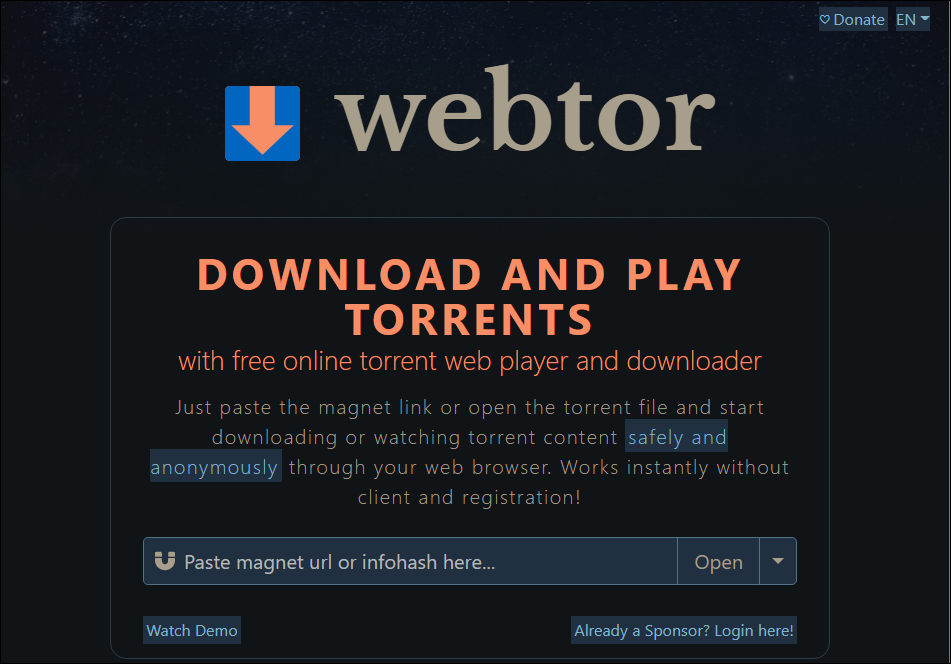 webtor stream torrent directly