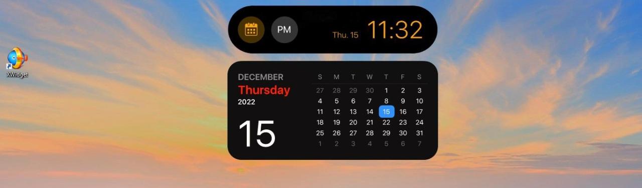 Dynamic Island With Date, Time, and Calendar