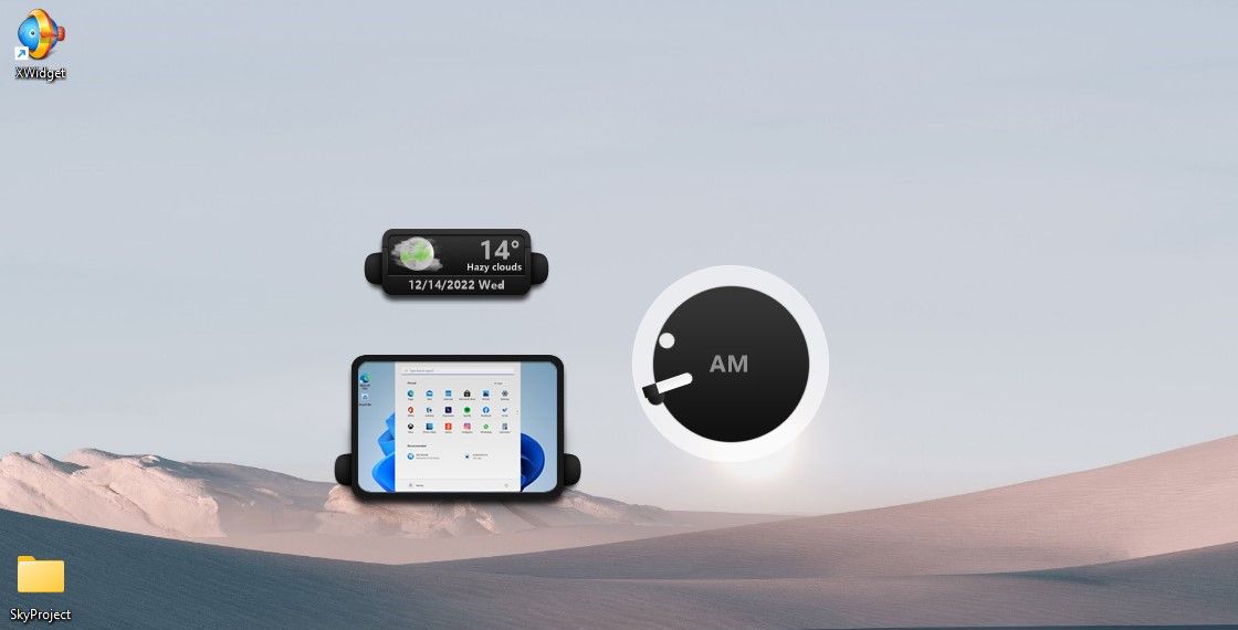 Three Widgets Appear on Screen After XWidget Installation