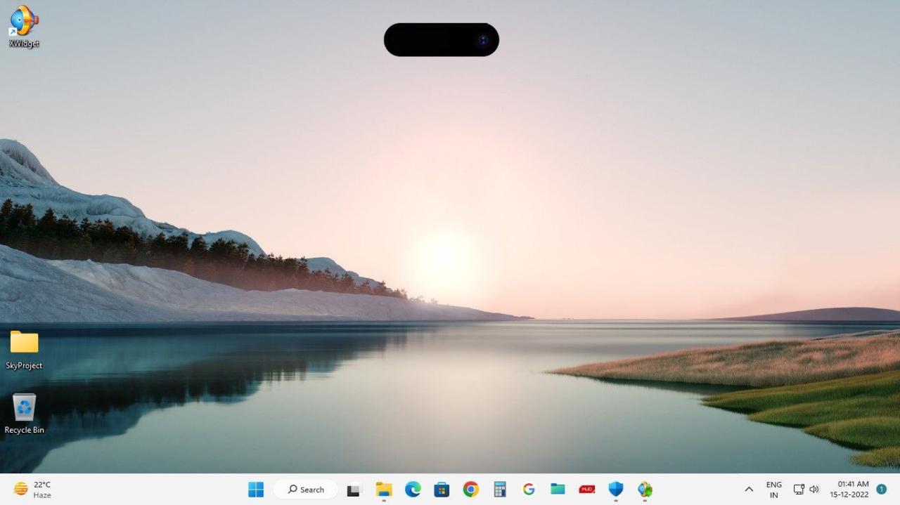 Dynamic Island Installed On Desktop