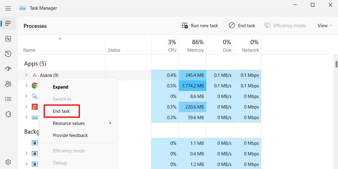 Close Programs Via Task Manager