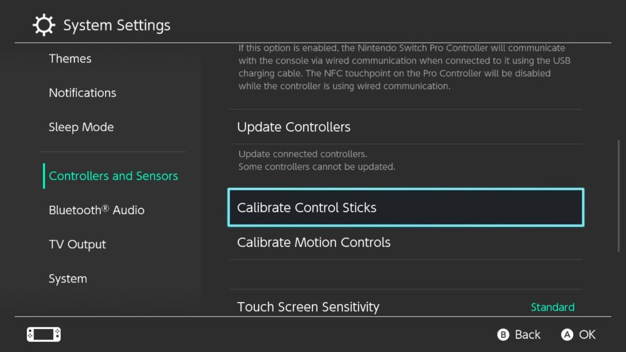 How to calibrate controller on Nintendo Switch Calibrate Control Sticks