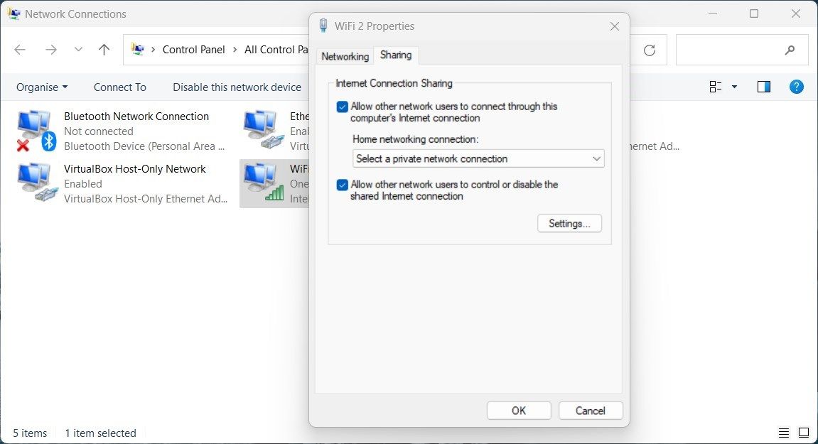 Modify the Adapter Settings