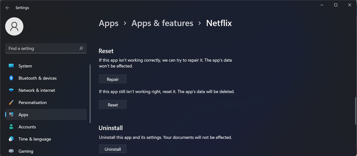 Repair Netflix