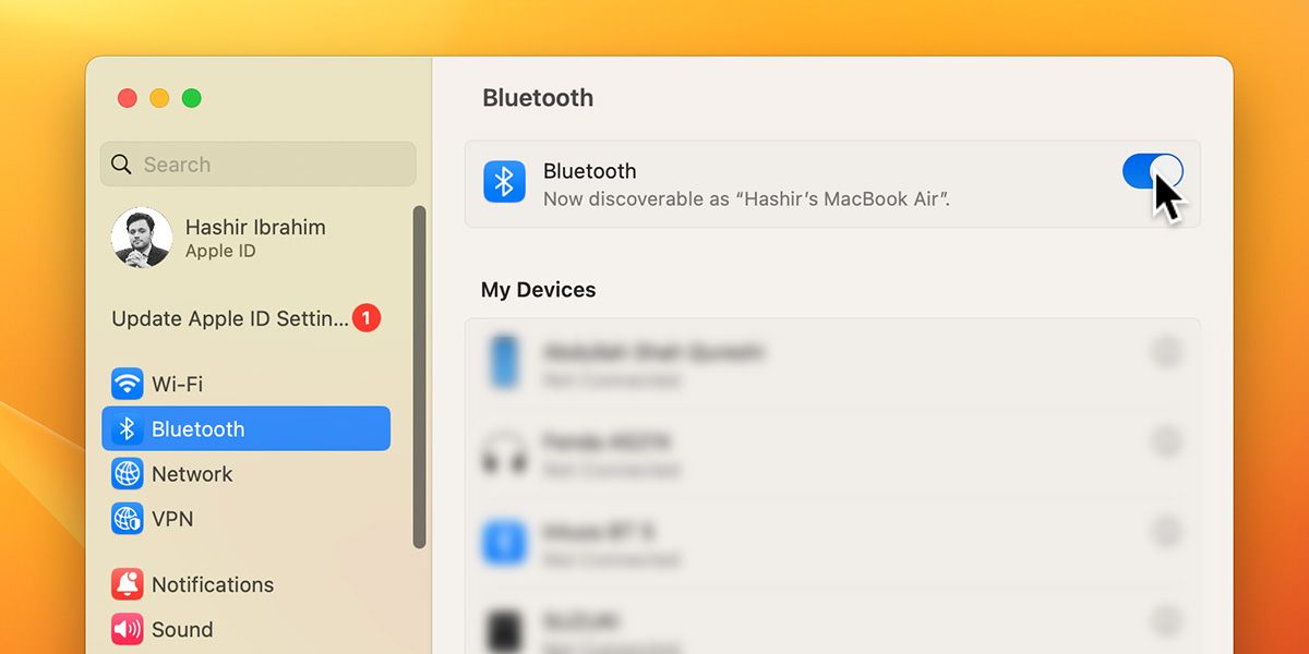 Turning off Bluetooth from settings