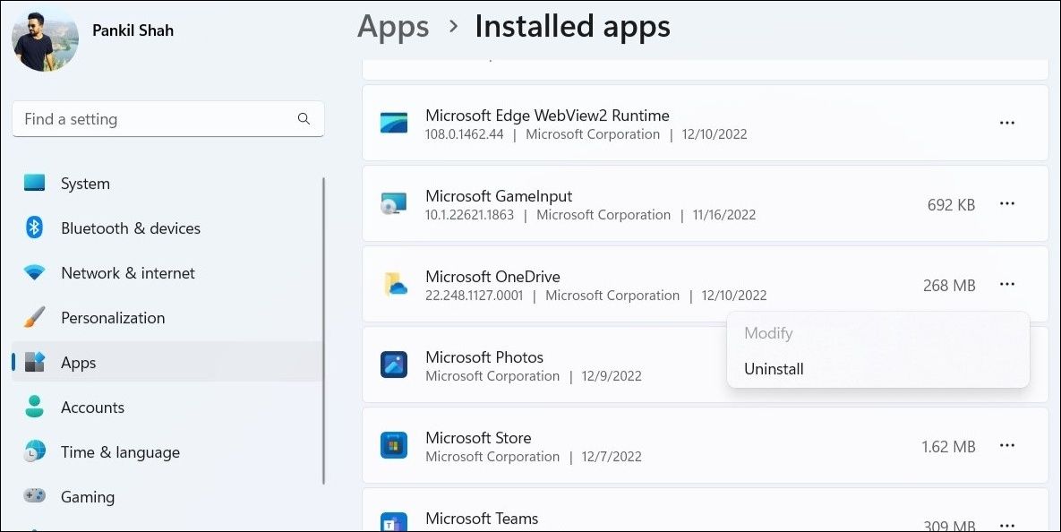 Uninstall OneDrive on Windows