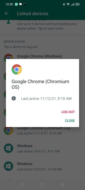 Loging Out of Linked WhatsApp Account