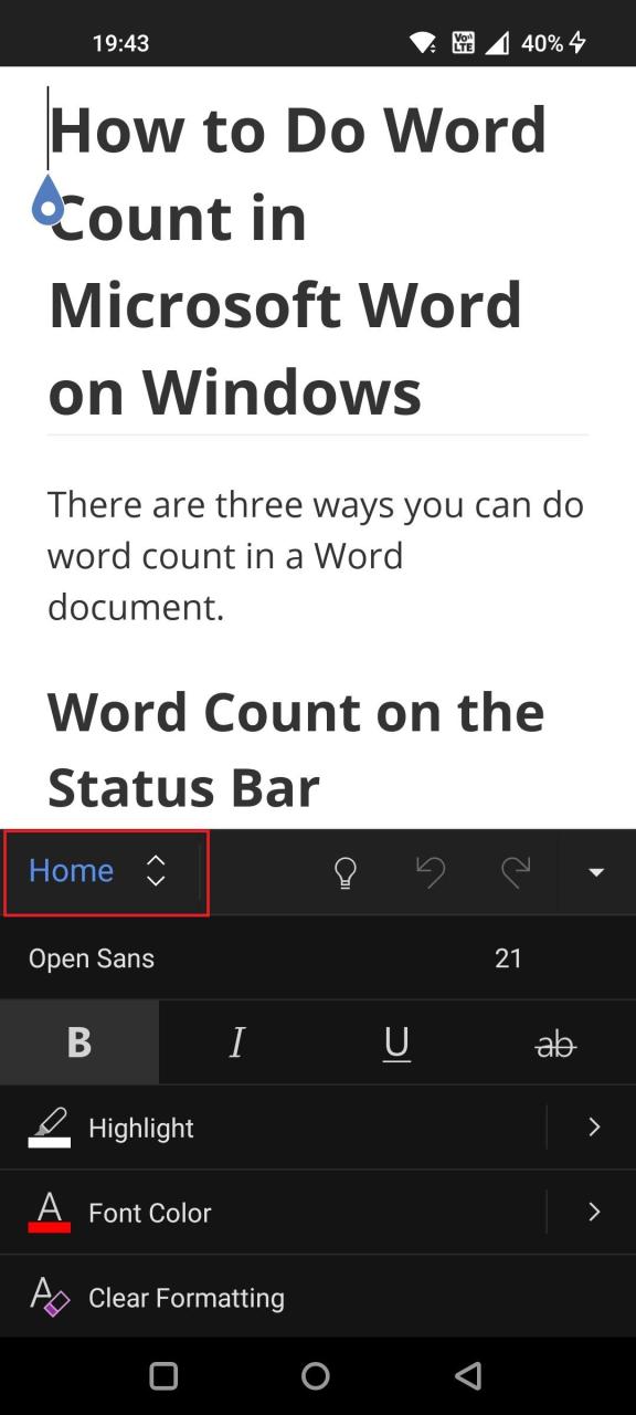 Edit Menu Opens With Blue Home Button