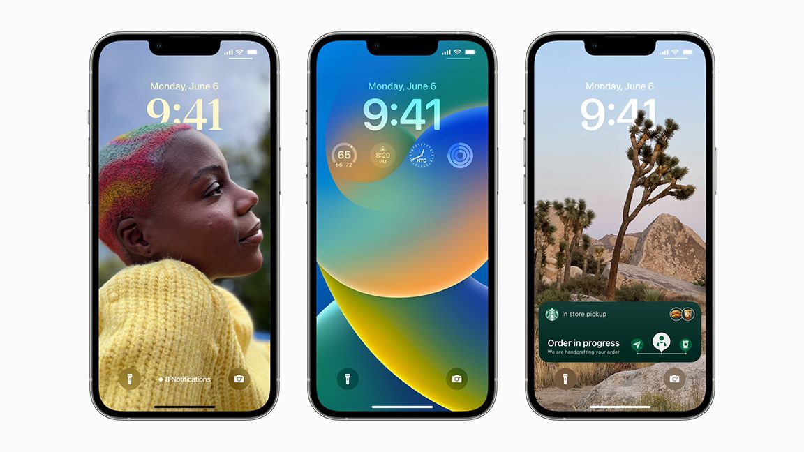 iOS 16 lock screens on iPhone