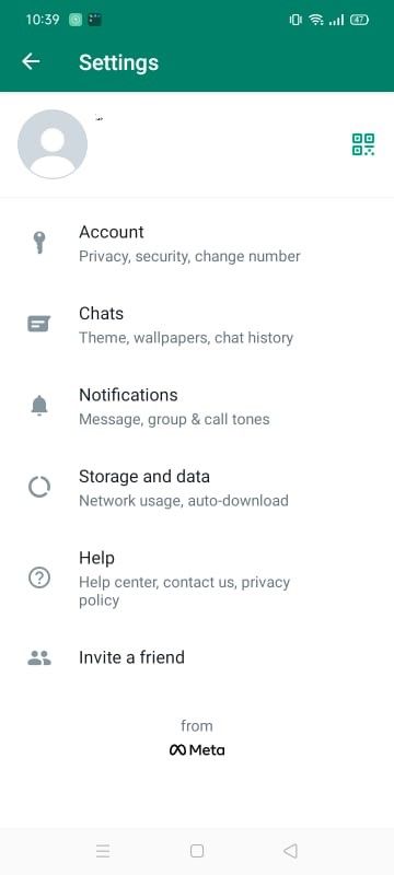 Help Option in WhatsApp Mobile App