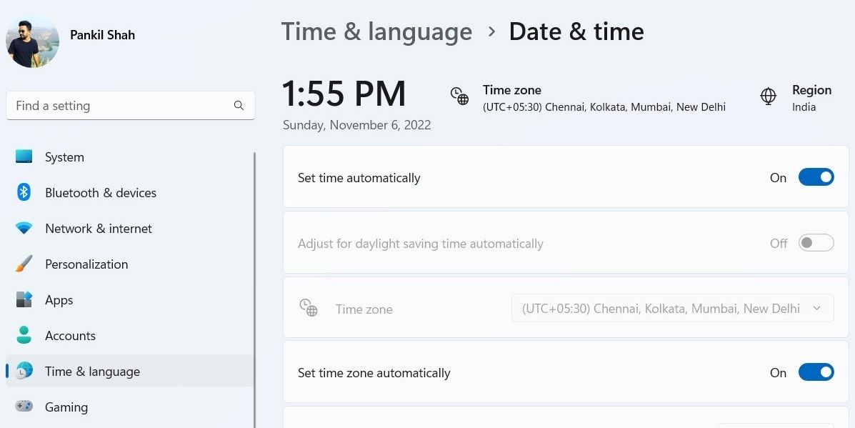 Set Date & Time Automatically on Windows