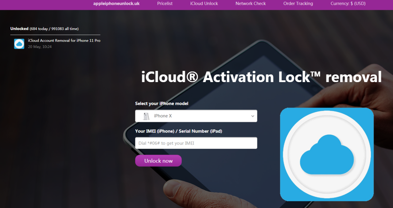 unlock iPhone at the AppleiPhoneUnlock website