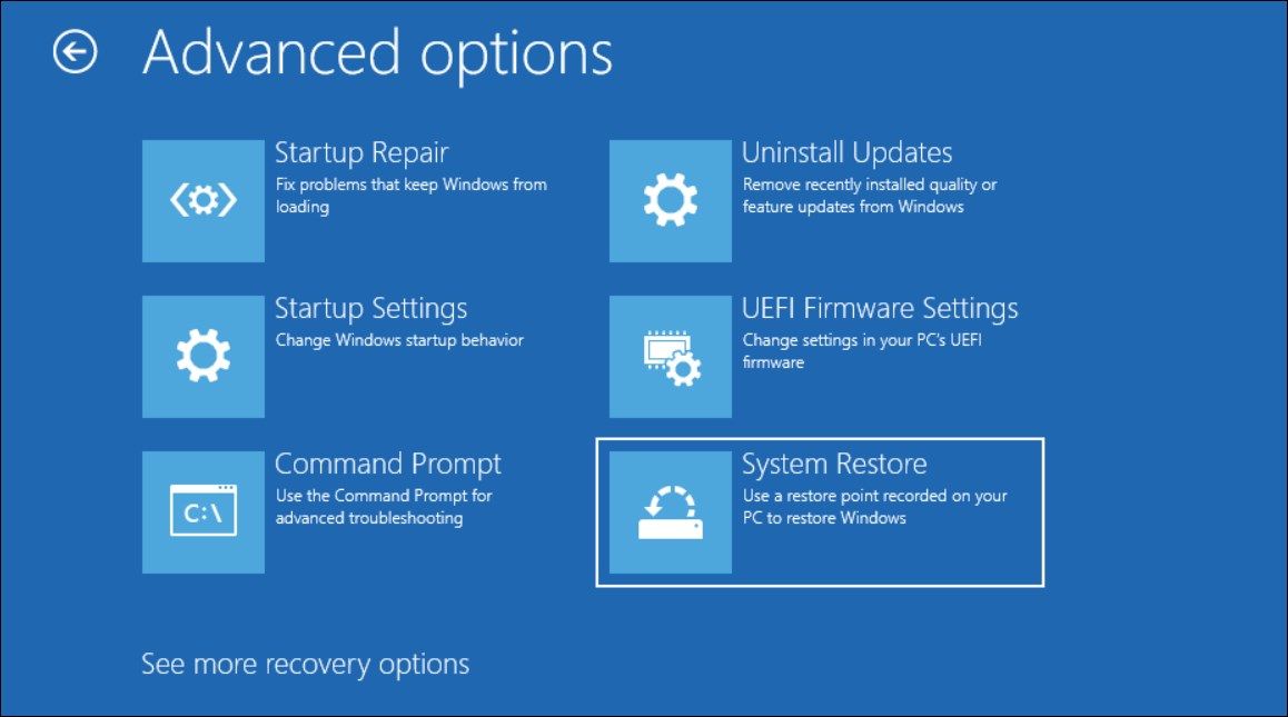 advanced option startup repair