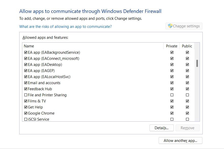 Allow EA Services through Firewall