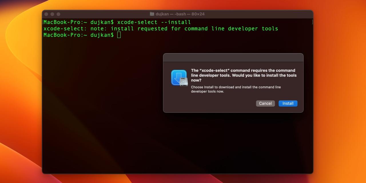 download xcode mac terminal