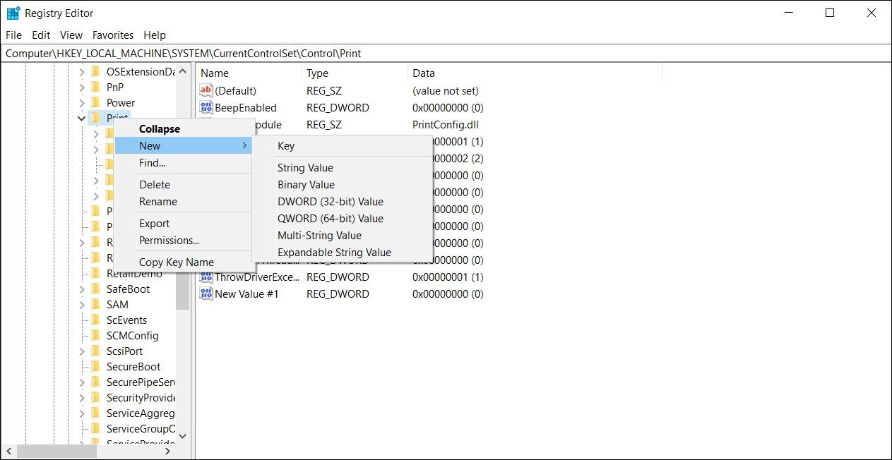 create new dword 32 bit value registry editor