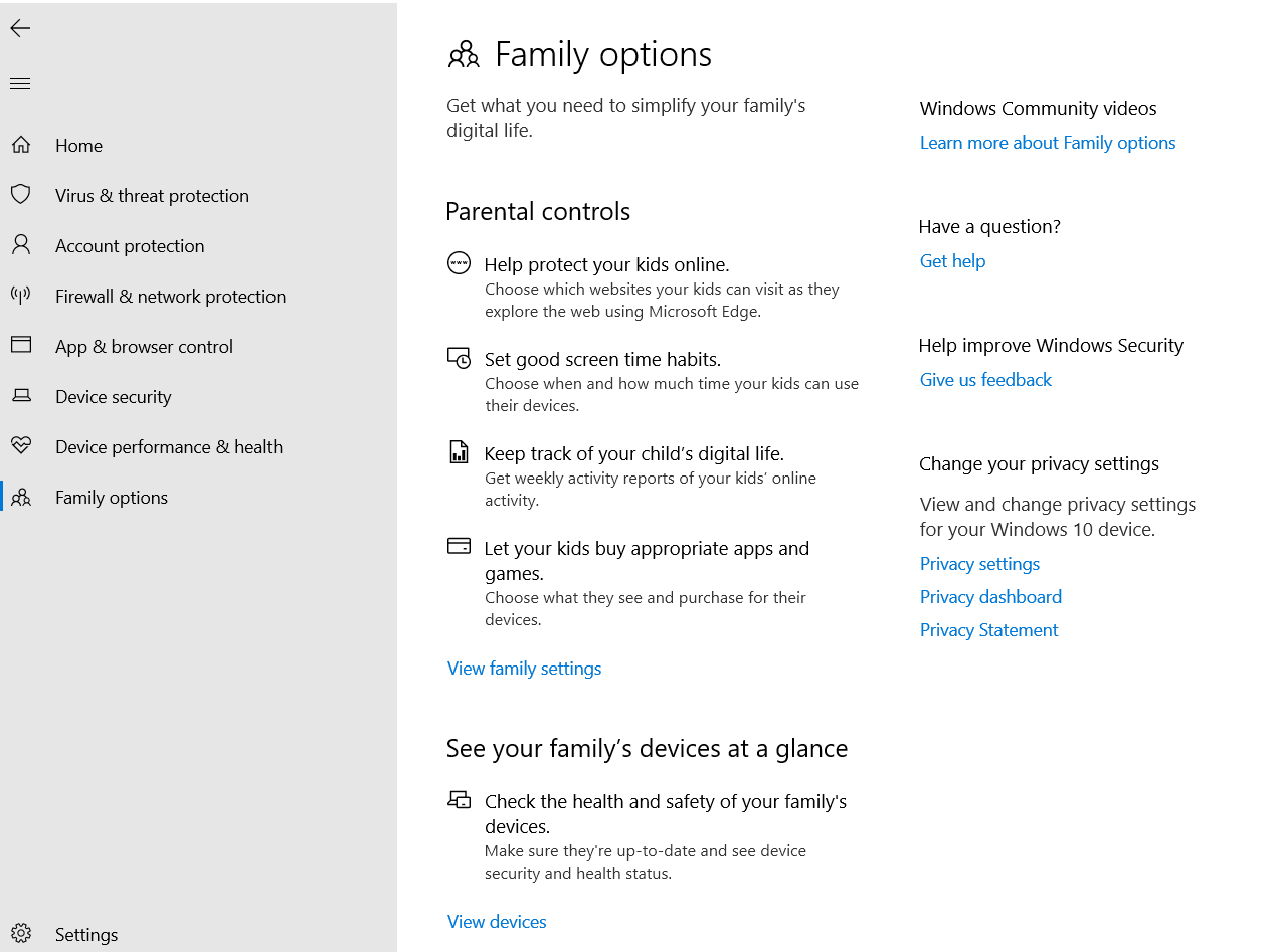 Microsoft Defender Parental Controls