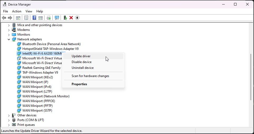 device manager update driver