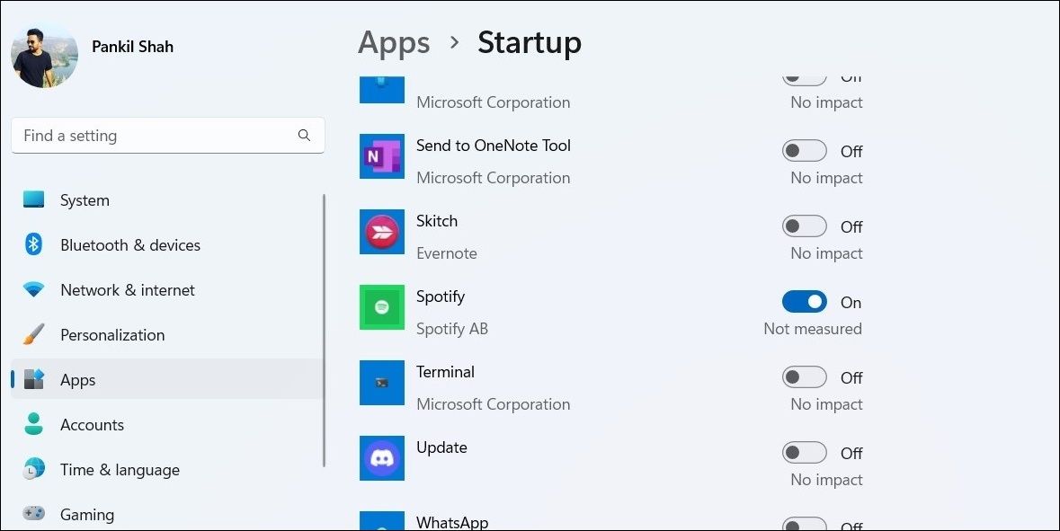 Disable Spotify as a Startup App via Windows Settings