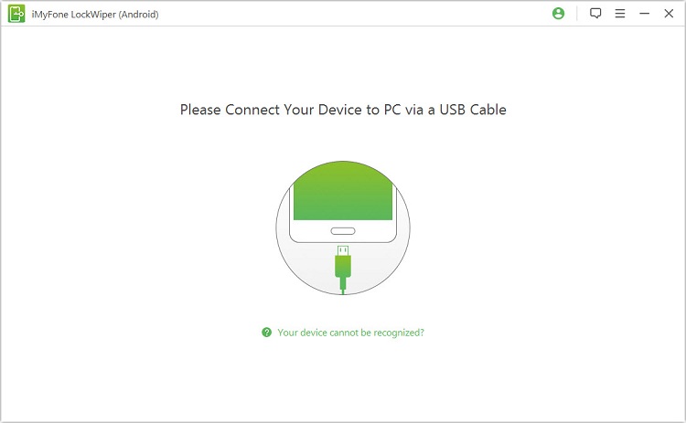 Connect Android phone to TunesBro LockWiper(Android) with USB cable