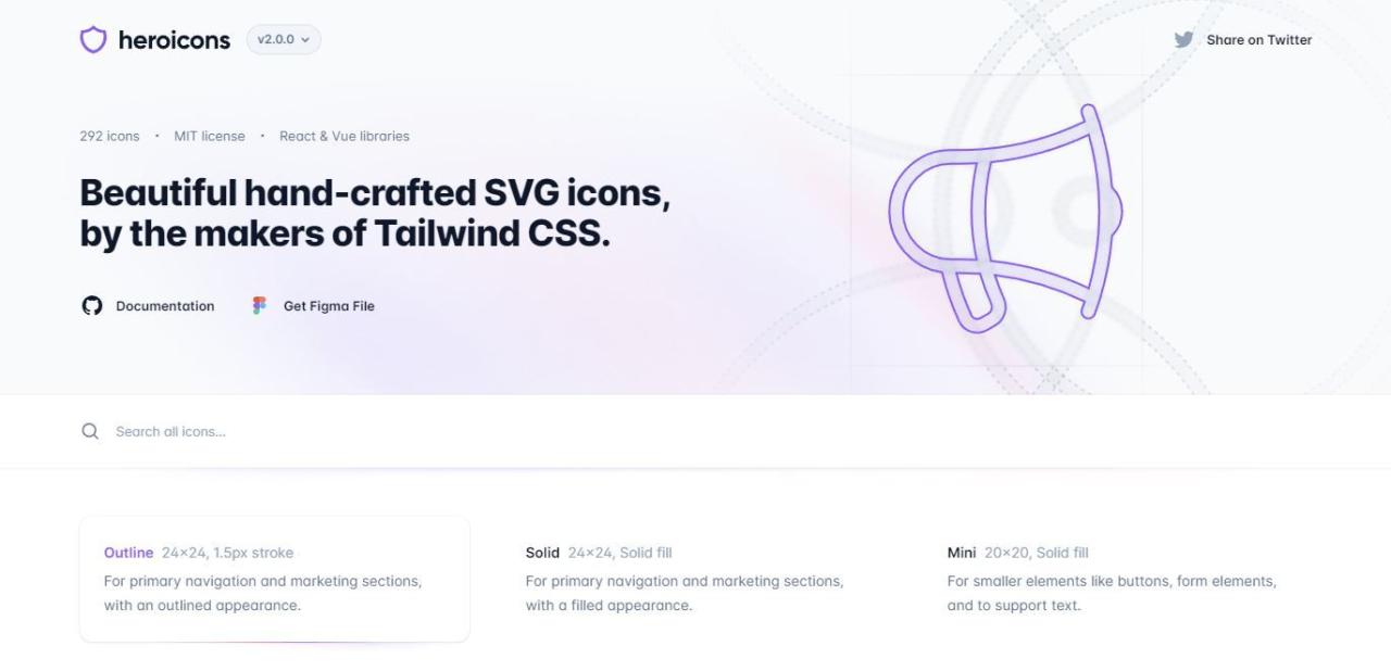 A Screenshot of Heroicons s Landing Page