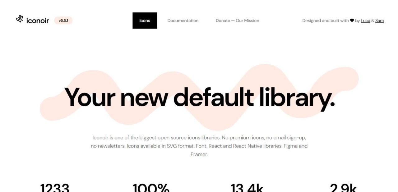 A Screenshot of Iconoir s Landing Page