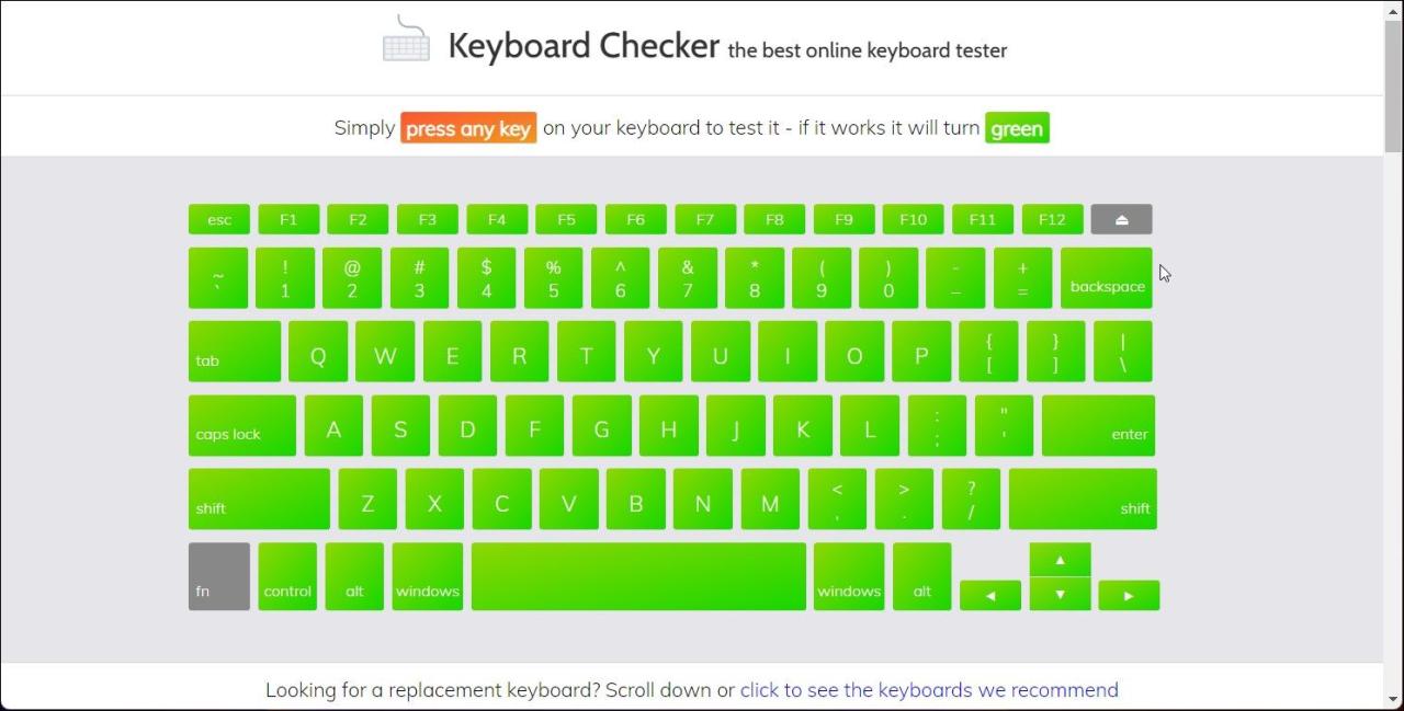 keyboard checker