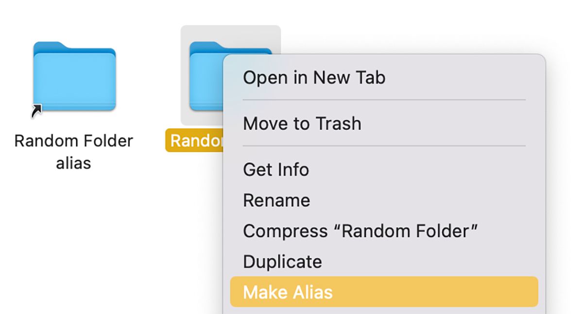 Making an Alias of a Folder on Mac