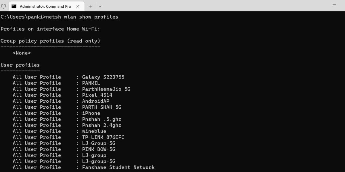 Network Profiles in Windows