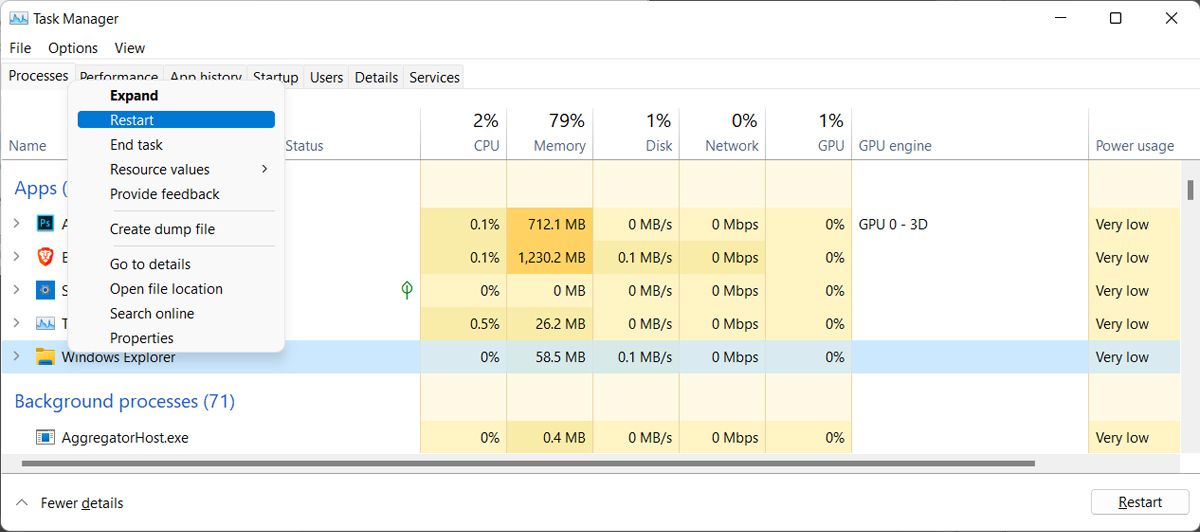 Restart File Explorer