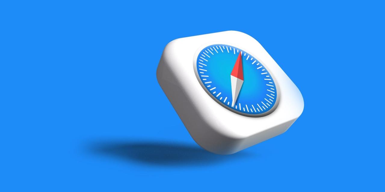 Safari icon on blue background