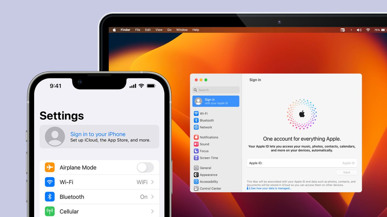 Sign In with the same Apple ID on your iPhone and Mac