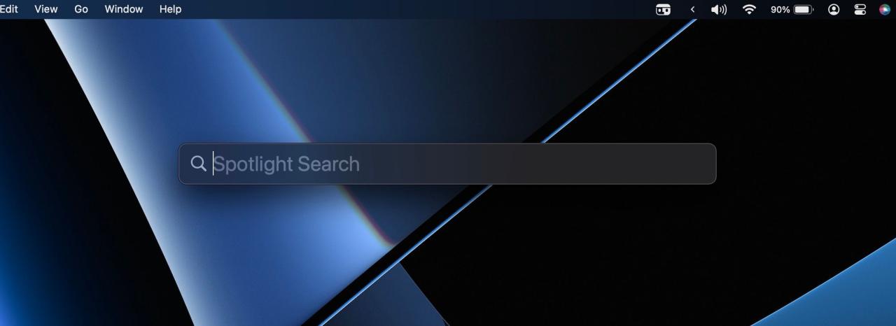 Spotlight search on macOS