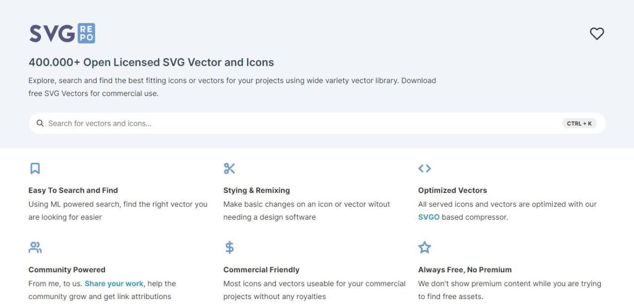 A Screenshot of SVG Repo s Landing Page
