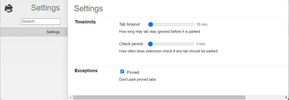 Tab mem free settings