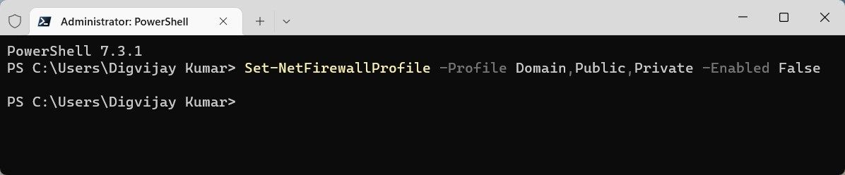 Turn Off the Firewall Via PowerShell