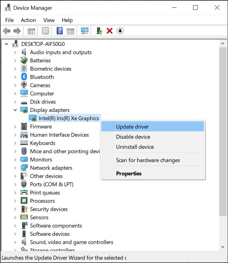 update display adapters