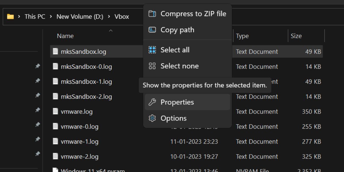 View File Properties using File Explorer