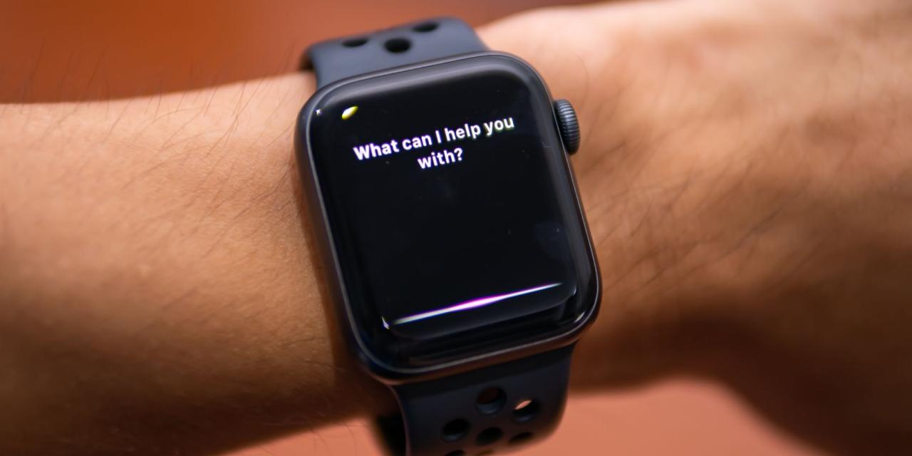 Siri on Apple Watch waiting for user\'s command