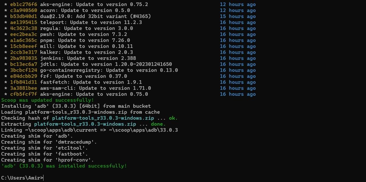 Installing ADB with Scoop