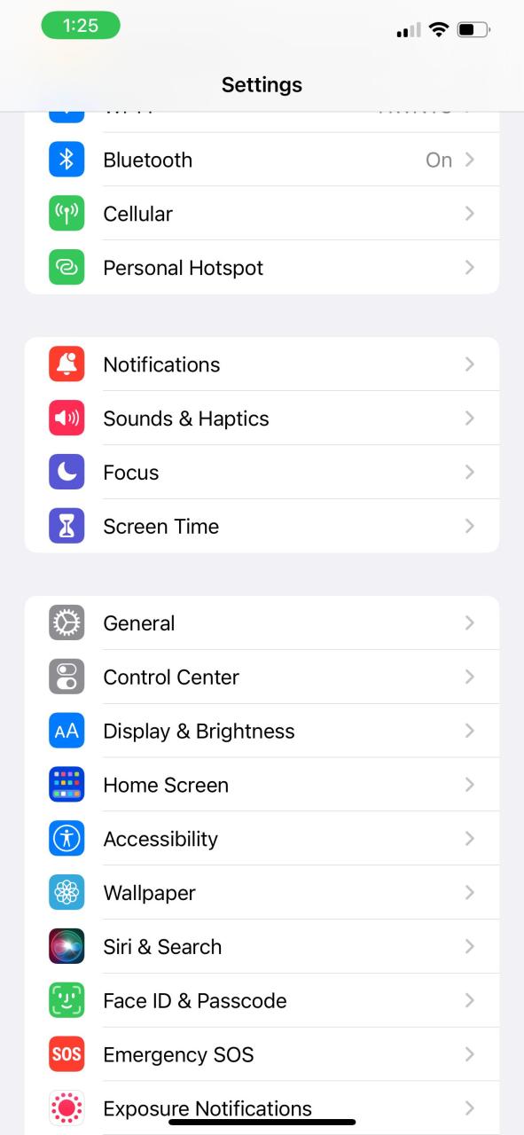 Airpods bluetooth settings