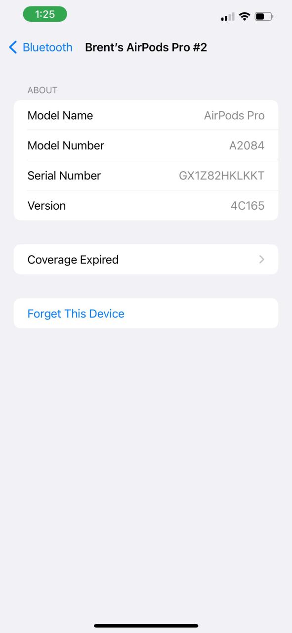 airpods forget device