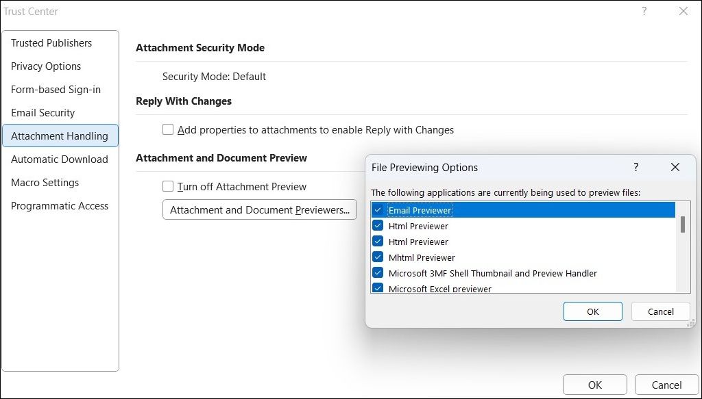 Attachment Handling in Outlook