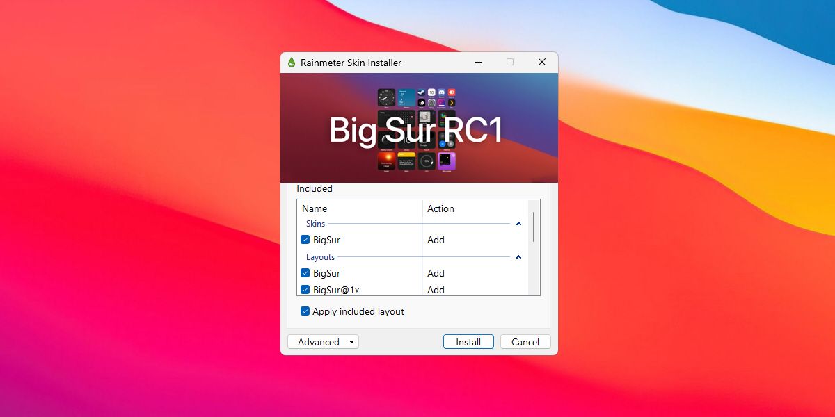 BigSur Widgets Installer