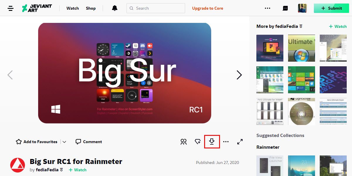 Deviantart BigSur For Rainmeter Post