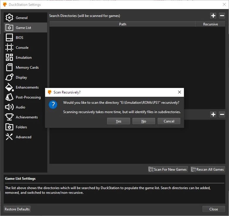 Duckstation Scan Recursively For Games