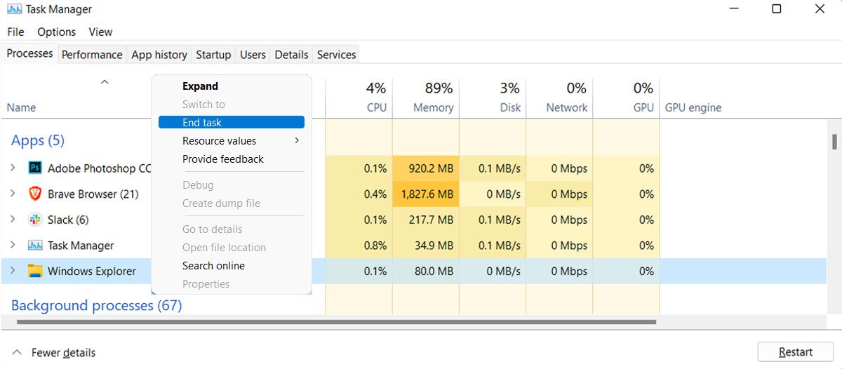 End File Explorer Task